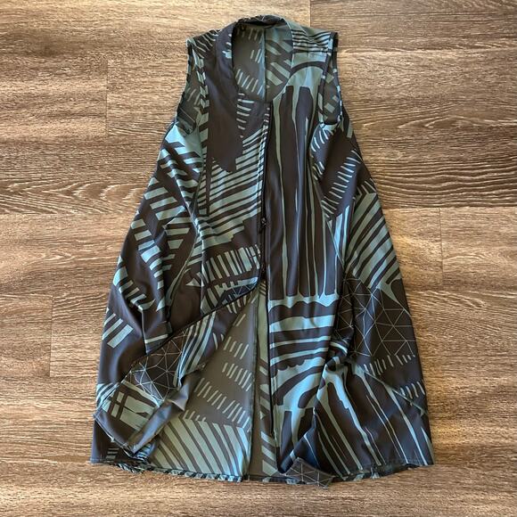 EUC Porto San Francisco Medina Zip-Up Vest Dress Sz 0 Abstract Print Sleeveless - Picture 4 of 16